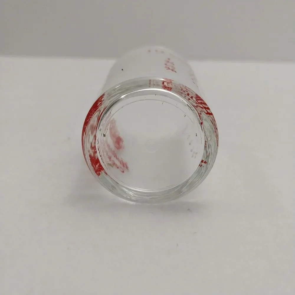 Vintage Holland House Cocktail Mix Jigger shot Glass Red #K005